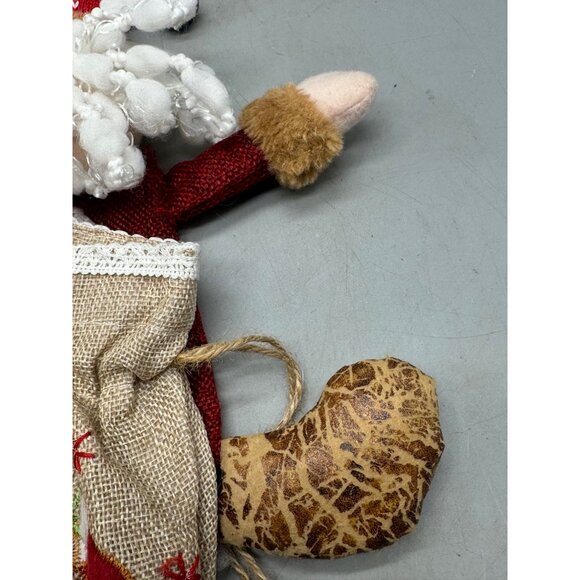 Christmas Santa Claus Plush Decor With Burlap gift Bag & Heart Pattern bell READ - Picture 6 of 7